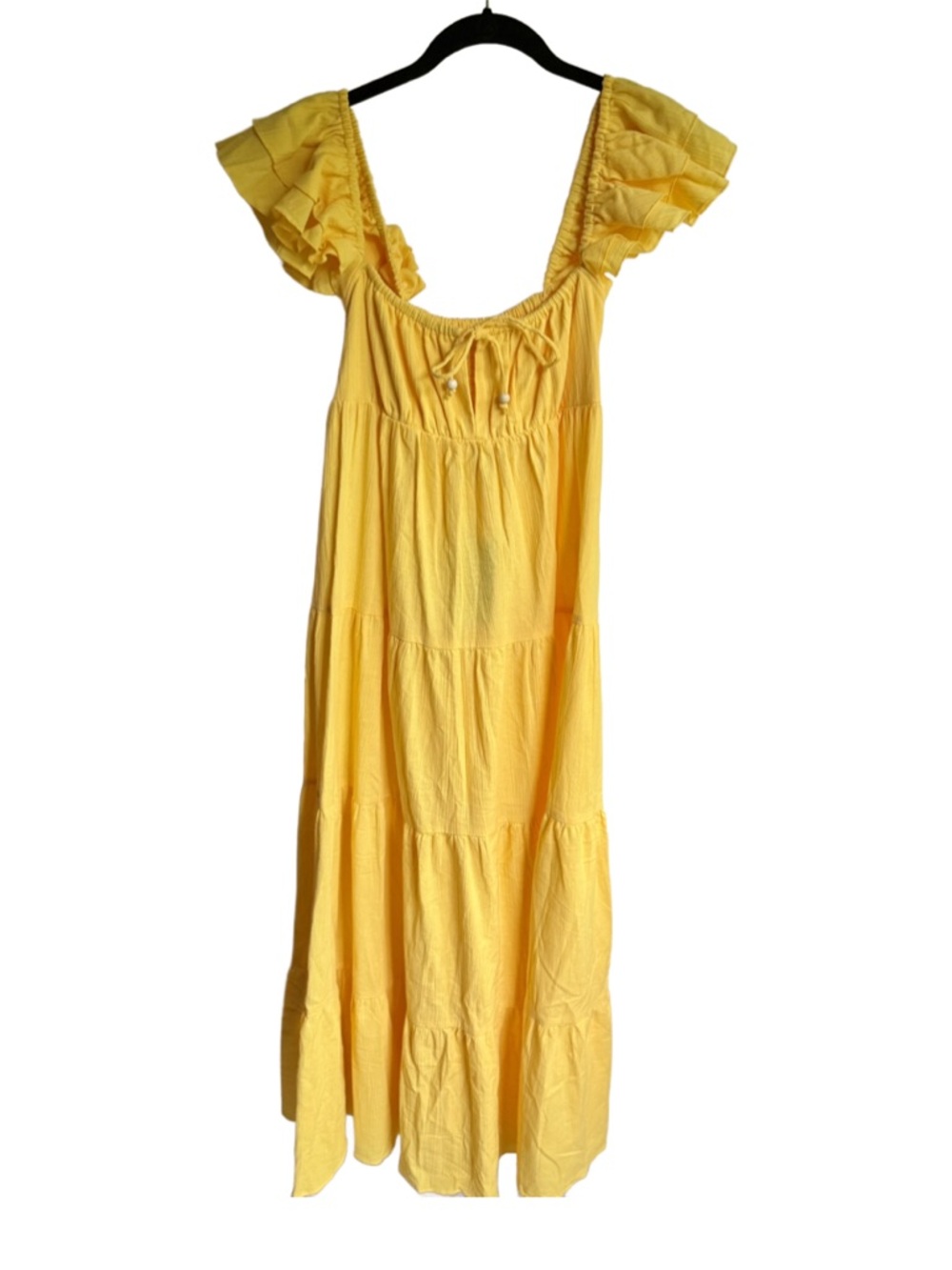 NWT ELF Nymph Bohemian Linen Maxi Dress, Sunglow